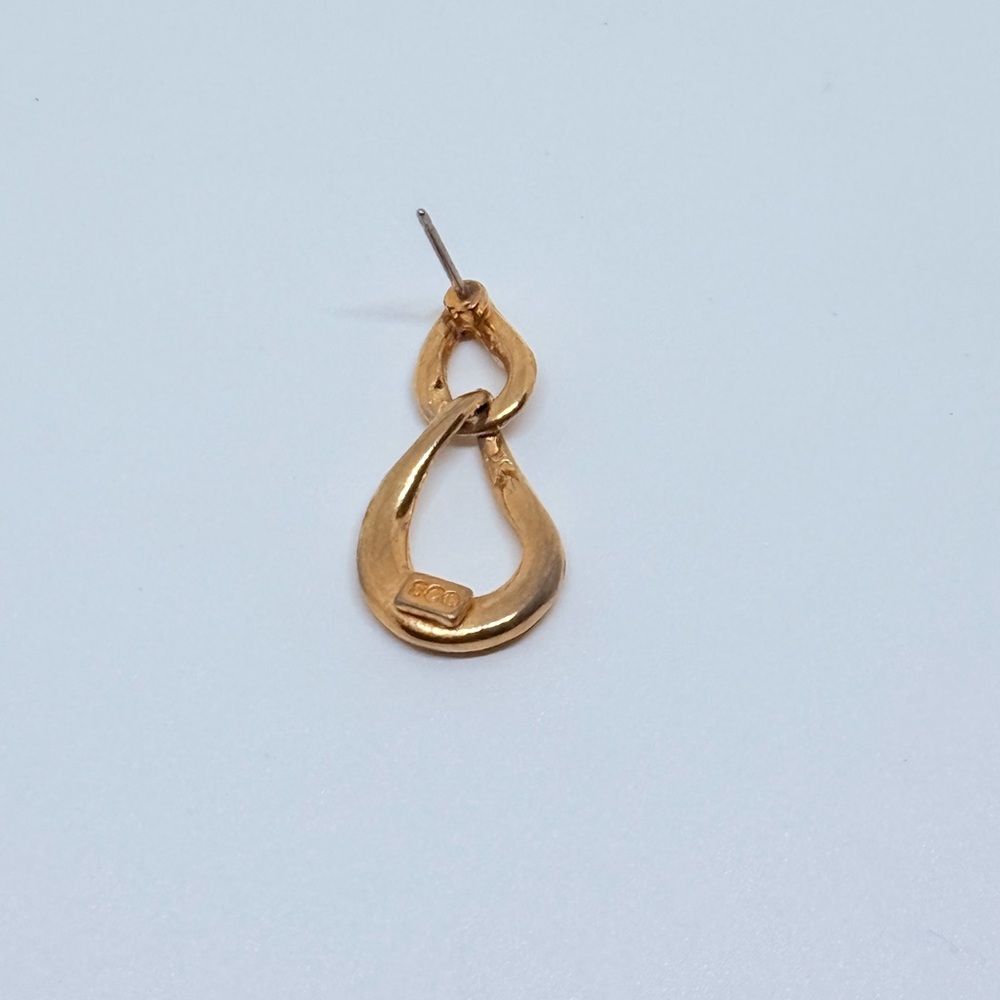 Elegant Gold-Tone Link Earrings SCO Vintage - Picture 5 of 11
